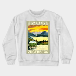 Zug Zugerberg Swiss Funicular Railway  - Vintage Swiss Mountain Travel Poster Crewneck Sweatshirt